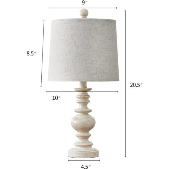 BOBOMOMO Tradition 20.5" Rustic Table Lamp Set of 2 for Living Room Farmhouse - Picture 2 of 7